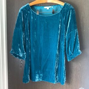 Boden Aqua teal velvet top